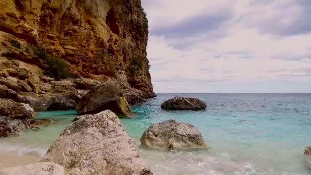 Cala Biriala Baunei Ogliastra Slavná Pláž Itálie Národní Park Orosejského — Stock video