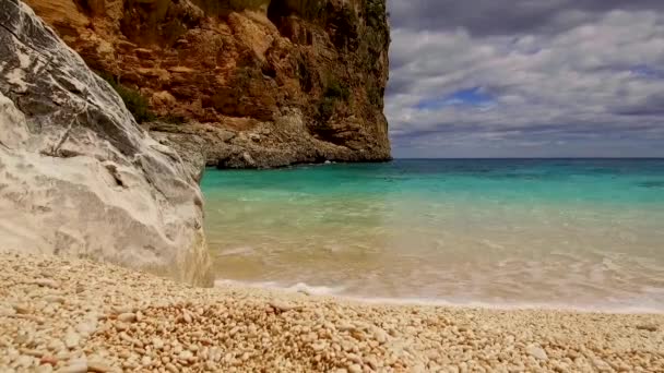 Cala Biriala Baunei Ogliastra Famous Beach Italy Sardinia Nuoro Province — Stock Video