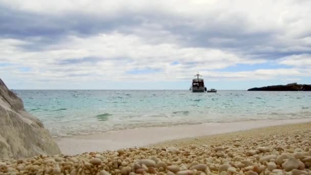 Cala Mariolu Відомий Пляж Національний Парк Італії Сардинія Нуоро Затоці — стокове відео