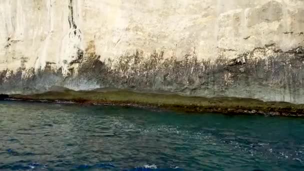 Cruising Blue Sea Rocky Coast Gulf Orosei East Coast Sardinia — Stock Video