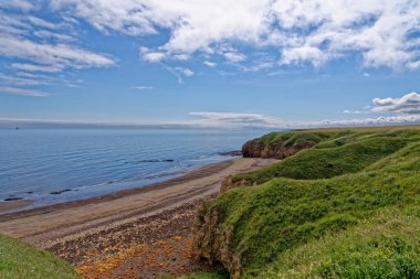 Durham Heritage Sahili 'ndeki Seaham yakınlarında, Dawdon' daki Rocky plajı. Durham County, İngiltere, Birleşik Krallık