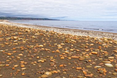 Durham Heritage Sahili 'ndeki Seaham yakınlarında, Dawdon' daki Rocky plajı. Durham County, İngiltere, Birleşik Krallık