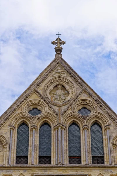 Μεσαιωνικό Καμπαναριό Του Καθεδρικού Ναού Του Salisbury Στο Κλείσιμο Salisbury — Φωτογραφία Αρχείου