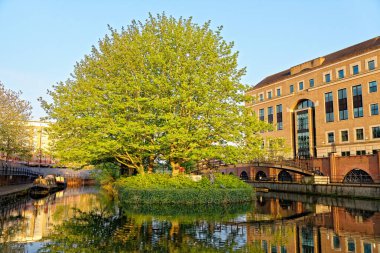 River Kennet ve Kennet ve Avon Kanalı Reading, Berkshire, İngiltere - 16 Nisan 2020