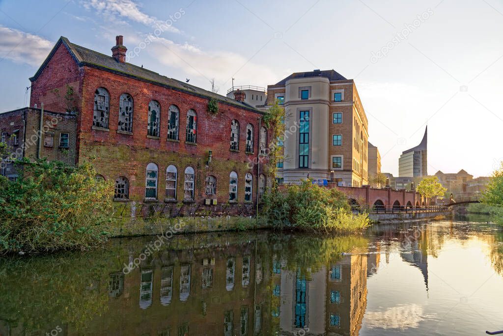 River Kennet and Kennet and Avon Canal at Reading, Berkshire, United Kingdom - 16th of April 2020