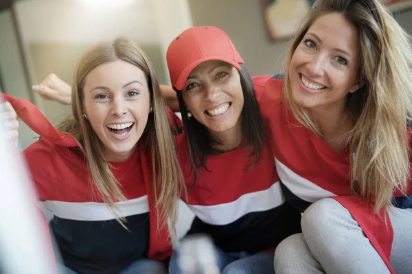 Porträt Fröhlicher Fußballfans — Stockfoto