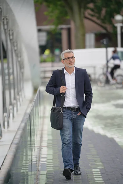 Empresario Caminando Trabajo Calle — Foto de Stock