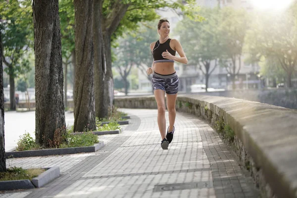 Woman Jogger Exercising Town — Stock Photo, Image