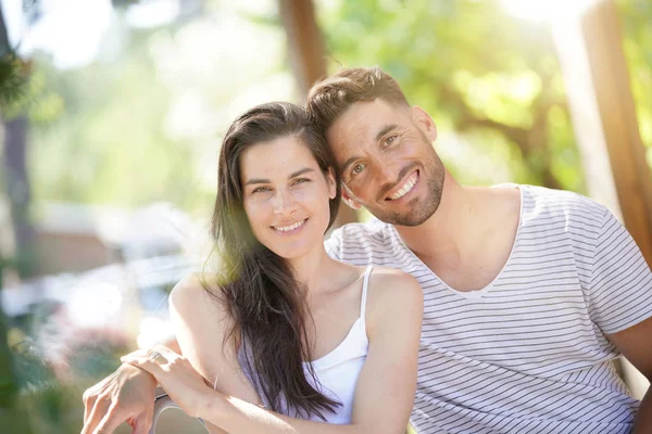 Retrato Casal Anos Dia Verão — Fotografia de Stock