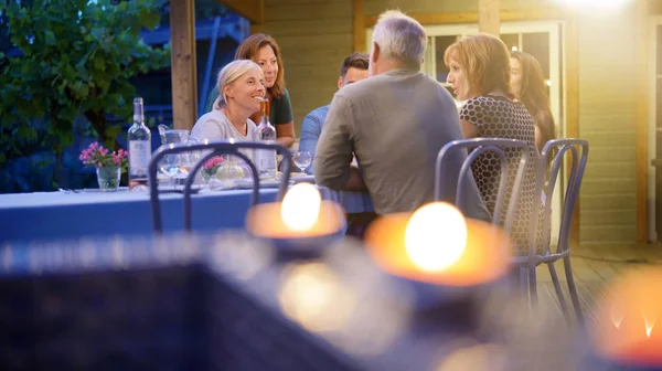 Zomer Barbecue Feest Met Vrienden — Stockfoto