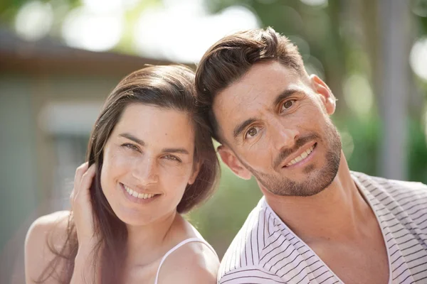 Retrato Casal Anos Dia Verão — Fotografia de Stock