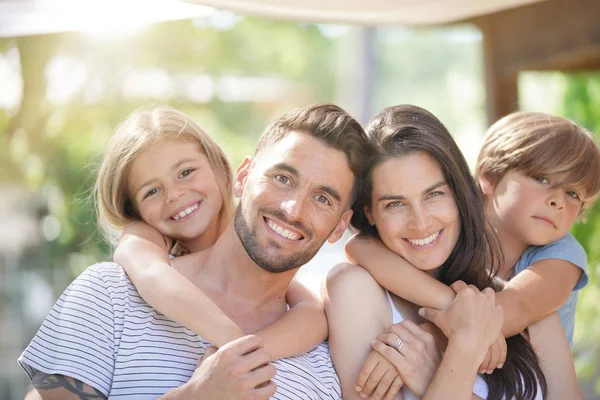 Portrait Happy Family Summer Day — Stock Photo, Image