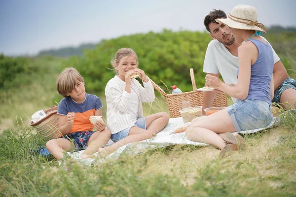 Family Having Picnic Countryside — Stock Photo, Image