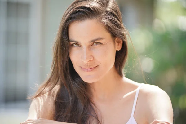 Portrait Attractive Year Old Brunette Woman — Stock Photo, Image