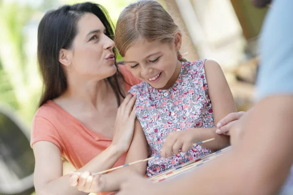 Mother Daughter Having Fun Playing Game Together — Stock Photo, Image