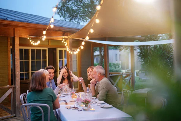 Zomer Barbecue Feest Met Vrienden — Stockfoto