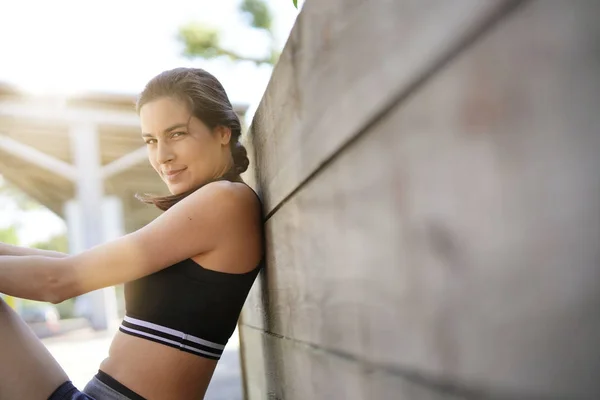 Fitness Meisje Ontspannen Exerciing — Stockfoto