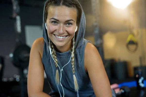 Woman Gym Resting Workouts — Stock Photo, Image