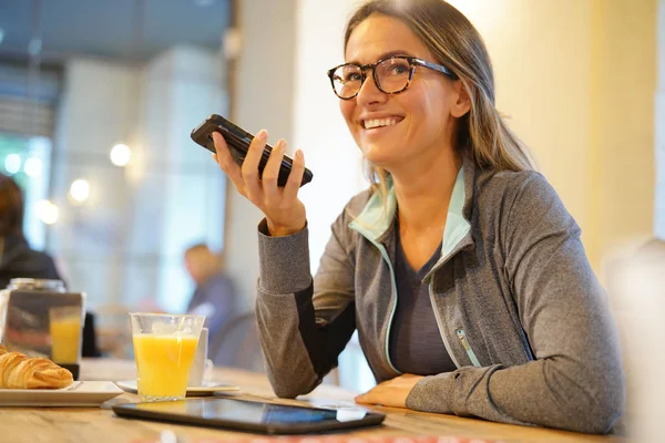 Woman Coffee Shop — Stock Photo, Image