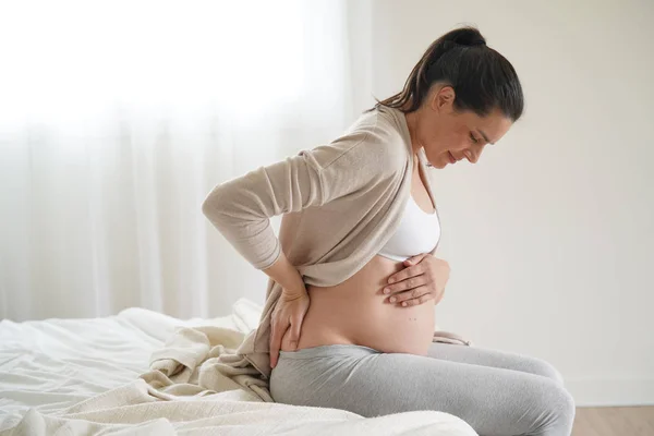 Mulher Grávida Com Contrações — Fotografia de Stock