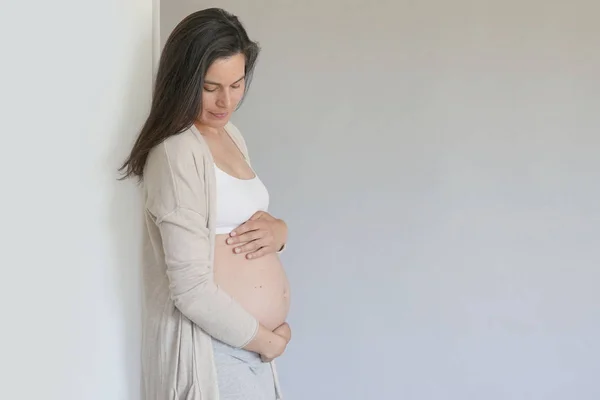 Retrato Una Mujer Embarazada Meses — Foto de Stock