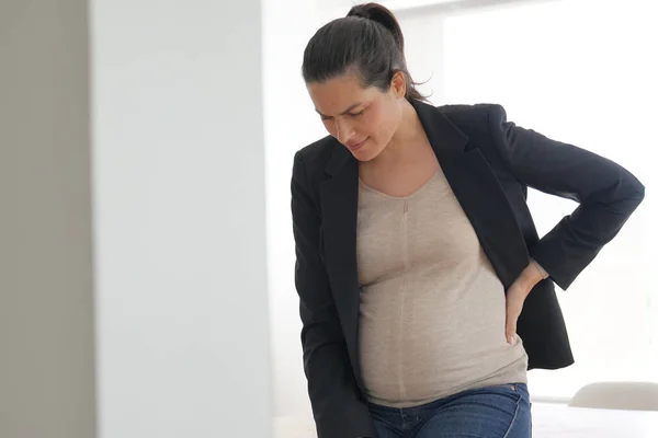 Ciąży Businesswoman Uczucie Chory Biuro — Zdjęcie stockowe