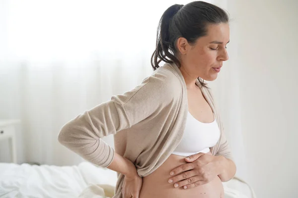 Pregnant Woman Having Contractions — Stock Photo, Image