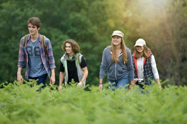 Group Friends Hiking Day — Stock Photo, Image