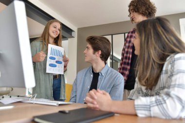 Proje üzerinde çalışan bir grup öğrenci