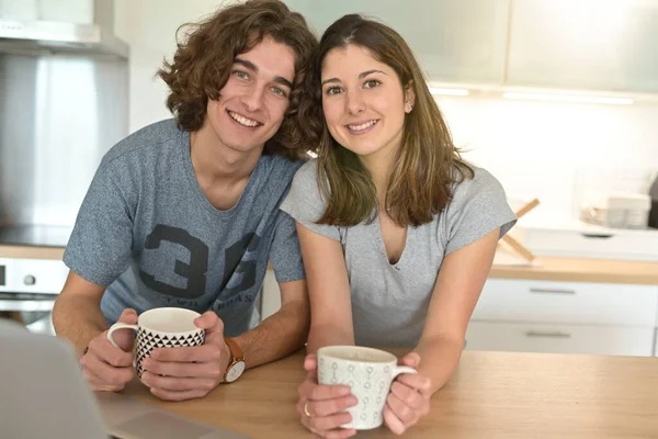 Young Couple Students Living Together Stock Picture