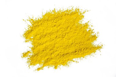 Sarı kuru pudra boyasının soyut arkaplanı. Boşluğu bir merkezde kopyala.