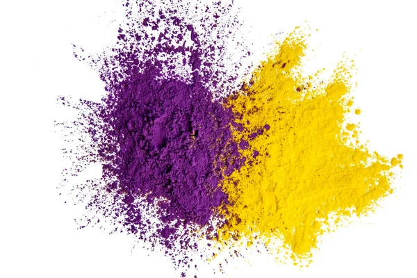 Fondo Abstracto Pinturas Polvo Secas Color Púrpura Amarillo Espacio Copia — Foto de Stock