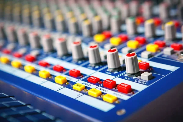 Professional Sound Engineer Audio Mixing Concole — Stock Photo, Image