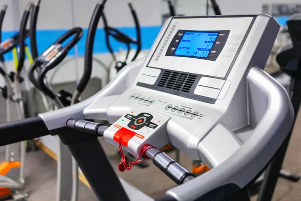 Close Empty Treadmill Control Panel — Stock Photo, Image