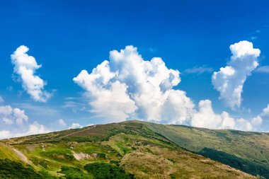 Beautiful cloudscape view in Carpathian mountains, Ukraine.
