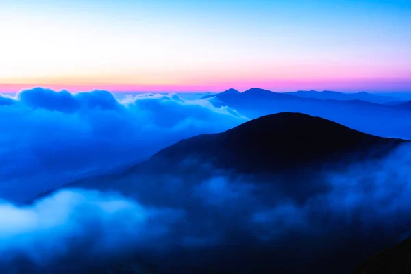 Salida Del Sol Sobre Las Montañas Los Cárpatos Vista Desde — Foto de Stock