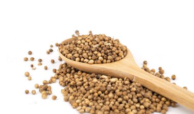 Beyaz arka plan üzerinde izole kişniş yığını .