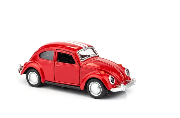 Czerwony Samochód Zabawki Izolowane Białym Tle — Zdjęcie stockowe