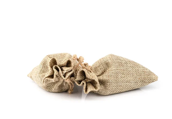 Burlap Gift Sack Isolated White Background — Stock Photo, Image