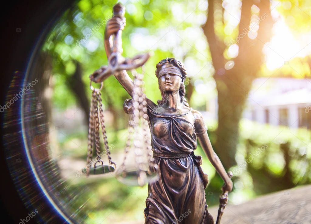 The Statue of Justice - lady justice or Iustitia / Justitia the Roman goddess of Justice