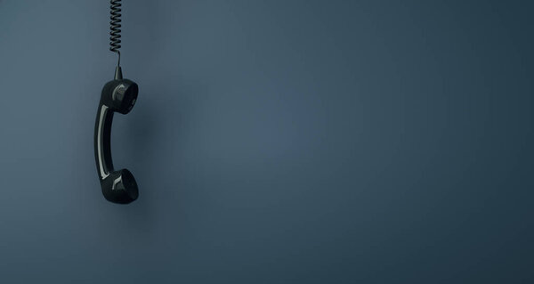 Shot of a landline telephone receiver with copy space for individual text