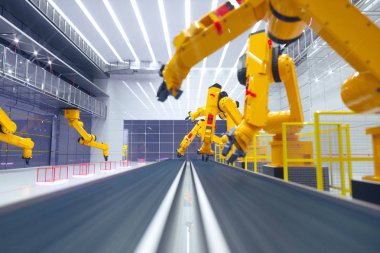 Akıllı fabrika, modern üretim tesisi sanayi 2.0 ile robot silahlar için - otomatik