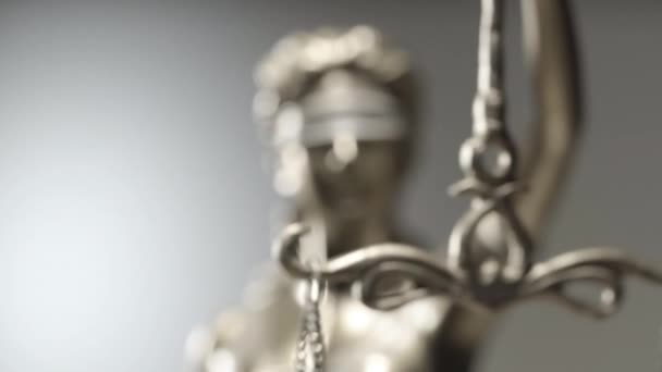 Het Standbeeld Van Justitie Vrouwe Justitia Iustitia Romeinse Godin Van — Stockvideo