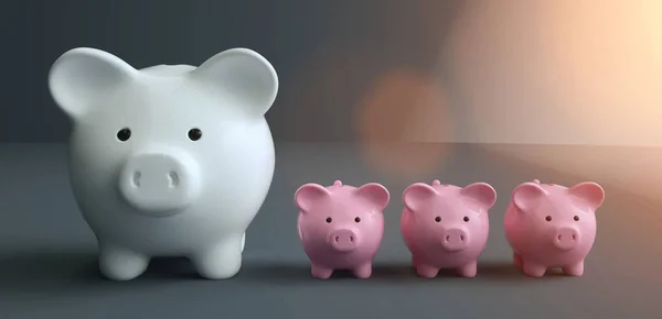 Piggy Bank Экономит Деньги Инвестиций — стоковое фото