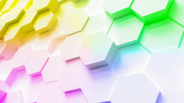 Multi Colored Technology Hexagon Pattern Background — Stock Photo, Image