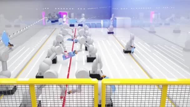 アクションで コンセプト スマート オートメーション産業ロボット — ストック動画