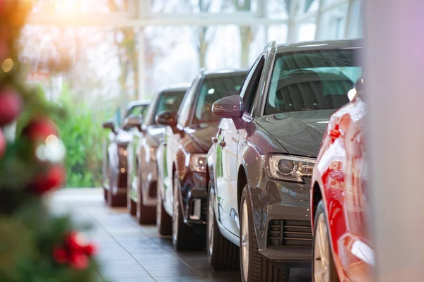 Coches Nuevos Esperando Una Fila Para Venta Recoger Fábrica Automóviles — Foto de Stock