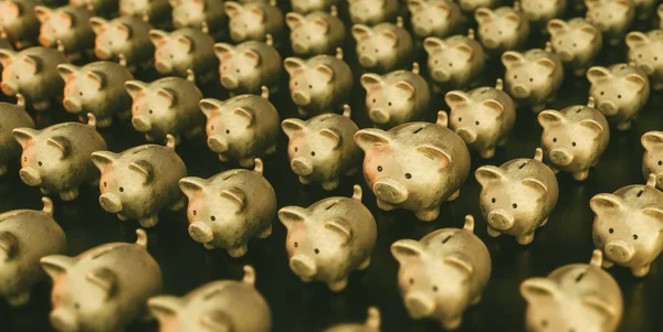 Golden Piggy Bank Ahorrar Dinero Inversión —  Fotos de Stock