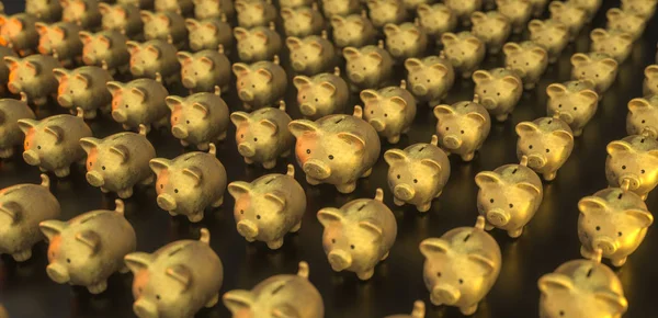 Golden Piggy Bank Ahorrar Dinero Inversión —  Fotos de Stock