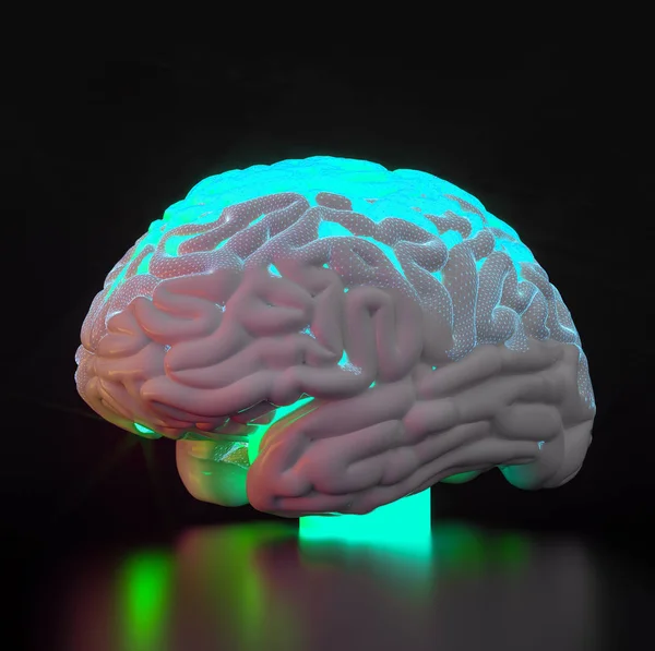 Simulace Mozku Umělé Inteligence Hluboké Učení Koncept Vykreslování — Stock fotografie